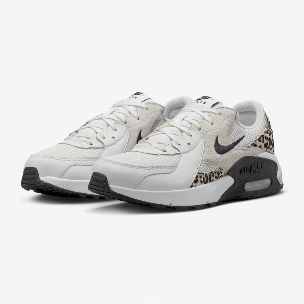 Nike Air Max Excee White and Black with Cheetah print - Air Max Cushioning - Picture 2 of 9